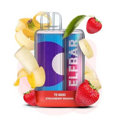 Электронная сигарета Elf Bar TE6000 Strawberry banana (Клубника Банан) 5% 6000 затяжек