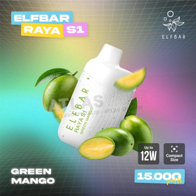 Электронная сигарета Elf Bar RAYA S1 Green Mango (Зеленое Манго) 3% 15000 затяжек
