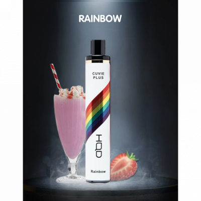 Электронная сигарета HQD Cuvie Plus Rainbow (Клубничный милкшейк) 2% 1200 затяжек