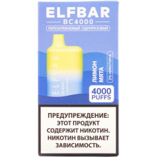 Электронная сигарета Elf Bar BC4000 Lemon Mint (Лимон Мята) 2% 4000 затяжек