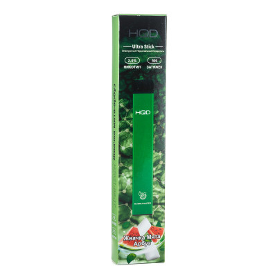 Электронная сигарета HQD Ultra Stick Bublewater (Жвачка Мята Арбуз) 2% 500 затяжек